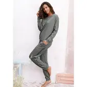 Vivance Pyjama Set, 2 tlg. mit aufgesetzten Seitenstreifen