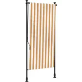 vidaXL Außenrollo Orange und Weiß 120x270 cm Stoff und Stahl