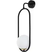 Jupiter Wandleuchte IGON 1729 Moderner Stil 1-flammig E14 Schwarz Stahl Glas Wandlampe für Wohnzimmer Schlafzimmer Flur