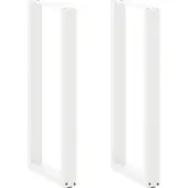 vidaXL Bartischbeine U-Form 2 Stk. Weiß 40x(100-101) cm Stahl