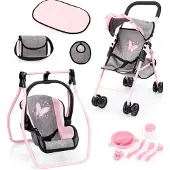 Bayer Puppenwagen Buggy Set, Grey