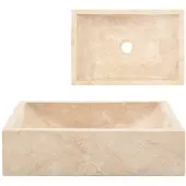vidaXL Waschbecken 45x30x12 cm Marmor Hochglanz-Creme