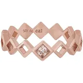 Cai Ring 925/- Sterling Silber Zirkonia Glänzend CAI Rot