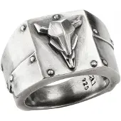 Cai Ring 925/- Sterling Silber ohne Stein oxydiert Silbergrau