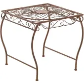 CLP Gartentisch aus Eisen Zarina Beistelltisch im Jugendstil für Terrasse und Balkon antik braun