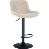 CLP Barhocker Minosa 360 drehbar mit Fußstütze | Farbe taupe Material Stoff