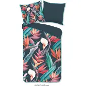 Descanso Duvet cover 155x220 + 1* 80x80 cm - flowers and leaves