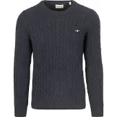 Gant Pullover Cotton Cable C-Neck Herren Evening Blue-XXL