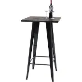 Mendler Stehtisch HWC-A73 inkl. Holz-Tischplatte, Bistrotisch Bartisch, Metall Industriedesign 107x60x60cm schwarz