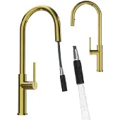 Granitan | PRATI - Küchenarmatur - Ausziehbarer Auslauf - Gold - Keramikkopf