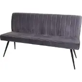 Mendler Sitzbank MCW-K16, Esszimmerbank Bank Polsterbank Garderobenbank, Rückenlehne Samt Metall 160cm dunkelgrau