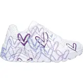 SKECHERS Uno Lite Spread The Love White/Light Purple Größe EU 32