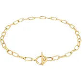 Elli Kette ohne Anhänger "Halskette Gliederkette T-Steg Verschluss Goldfarben" Gr. 45, gold, Halsketten, Damen, ohne Stein, Messing, Kette ohne Anhänger