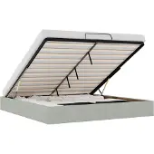 vidaXL Ottoman-Bett ohne Matratze Hellgrau 160x200 cm Samt