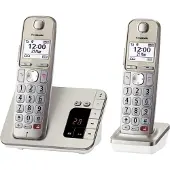 Panasonic KX-TGE262GN Festnetz-Telefon schnurlos integrierter Anrufbeantworter 1 zusätzliche Mobilteil Farbe: champagner