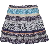 Superdry für Damen. W7210264A Gestufter Minirock mit Logo Vintage Logo blau (L), Lässig, Viskose