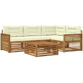 vidaXL Outdoor-Sofagarnitur 5 stk. Natur und Creme
