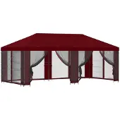 Syfax Pavillon mit Seitenwänden 6 x 3 m Bordeauxrot