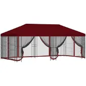 Syfax Pavillon mit Seitenwänden 6 x 3 m Bordeauxrot