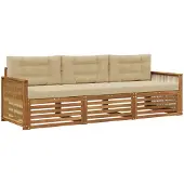 vidaXL Outdoor-Sofagarnitur 3 Stk. Natur und Beige