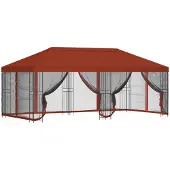 Syfax Pavillon mit Seitenwänden 6 x 3 m Terrakotta
