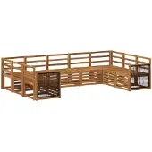 vidaXL Outdoor-Sofagarnitur 7 stk. Natur Massivholz Akazie
