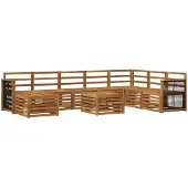 vidaXL Outdoor-Sofagarnitur 7 stk. Natur Massivholz Akazie