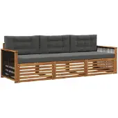 vidaXL Outdoor-Sofagarnitur 3 Stk. Natur und Anthrazit