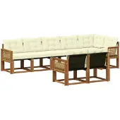 vidaXL Outdoor-Sofagarnitur 8 stk. Natur und Creme
