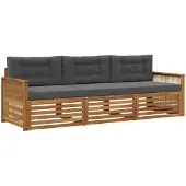 vidaXL Outdoor-Sofagarnitur 3 stk. Natur und Anthrazit