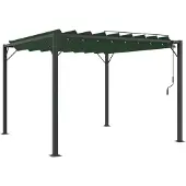 Syfax Gazebo mit Lamellen-Dach 3 x 3 x 2,14 m Grün