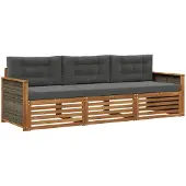 vidaXL Outdoor-Sofagarnitur 3 stk. Natur und Anthrazit