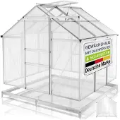 Juskys Gewächshaus 3,6 m², inkl. Fundament, Aluminiumgestell, UV-beständig, abschließbar