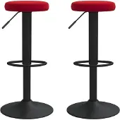 vidaXL Barhocker 2 Stk. Weinrot Samt