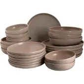 Palmer Sandy Loam, Geschirrset, 24 teilig für 6 Personen, beige Steinzeug