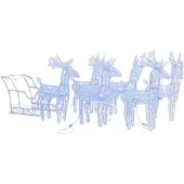 vidaXL Rentiere Schlitten Weihnachtsdekoration 320 LEDs Acryl