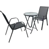 VCM 3-tlg Gartenmöbel Set | Sitzgruppe Essgruppe | 1xTisch, 2x Stühle | Tisch Maße ca. H. 89 x B. 55 x T. 55 cm | Garten Set - Sonlas