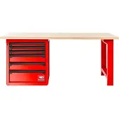 Facom RWS Werkbank2m + Holzplatte, rot
