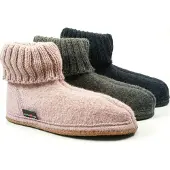 Iesse Schuh Haflinger 631047 Karl Damen Herren Hausschuhe Hüttenschuhe Wolle , Größe:43 EU, Farbe:Grau