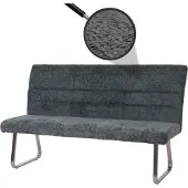 MCW Sitzbank MCW-G55, Esszimmerbank Bank, Edelstahl gebürstet Stoff/Textil Chenille , 180cm blau-grün