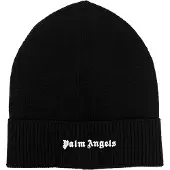 Palm Angels Schwarze Mutze mit klassischem Logo von