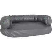 Syfax Hundebett Ergonomisch Schaumstoff Grau 60x42 cm Kunstleder