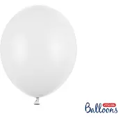 Party Deco Strong Balloons 30cm, Pastel Pure White (1 pkt / 50 pc.)