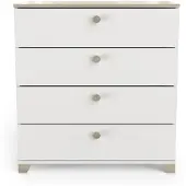 CALICOSY - Kommode mit 4 Schubladen, Nachbildung Eiche Kronberg und Weiß - L79,7 cm
