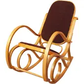 Mendler Schaukelstuhl Gallarate, Schwingsessel Fernsehsessel, Massiv-Holz Eiche-Optik, Stoff/Textil dunkelbraun