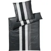 JOOP! Mako-Satin-Kissenbezug einzeln Cornflower Stripes Farbe deep ocean Größe 80x80 cm