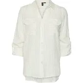 Vero Moda VMBUMPY LS GLITTER SHIRT WVN GA NOO Snow White/Gold Polyester M