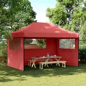 Prolenta Maison Exclusive - Partyzelt Faltbar Pop-Up mit 3 Seitenteilen Burgunderrot
