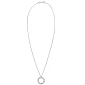 Elli Halskette 925 Sterling Silber Kreis in Weiß | Gr.: 50-cm