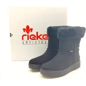 Rieker Damen Stiefelette Ziernaht dicke Sohle Warmfutter Y0090, Größe:41 EU, Farbe:Schwarz